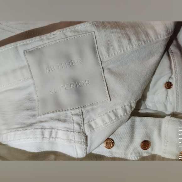 MOTHER Superior Tripper Knicker Chew Almost Innocent White Cropped Capris Sz 14 - Picture 1 of 12